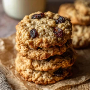 Brown Butter Sourdough Oatmeal Raisin Cookies