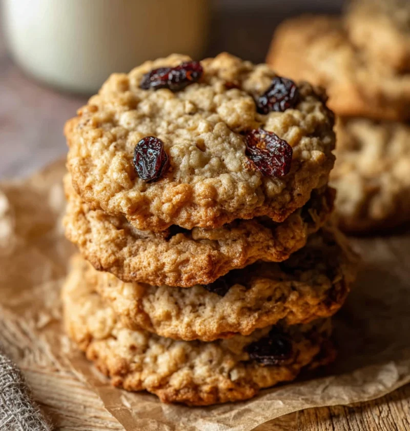 Brown Butter Sourdough Oatmeal Raisin Cookies