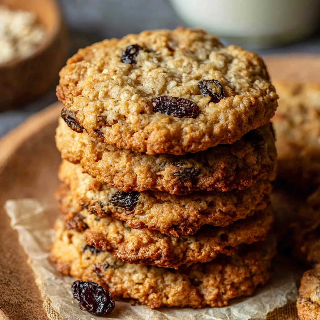 Brown Butter Sourdough Oatmeal Raisin Cookies