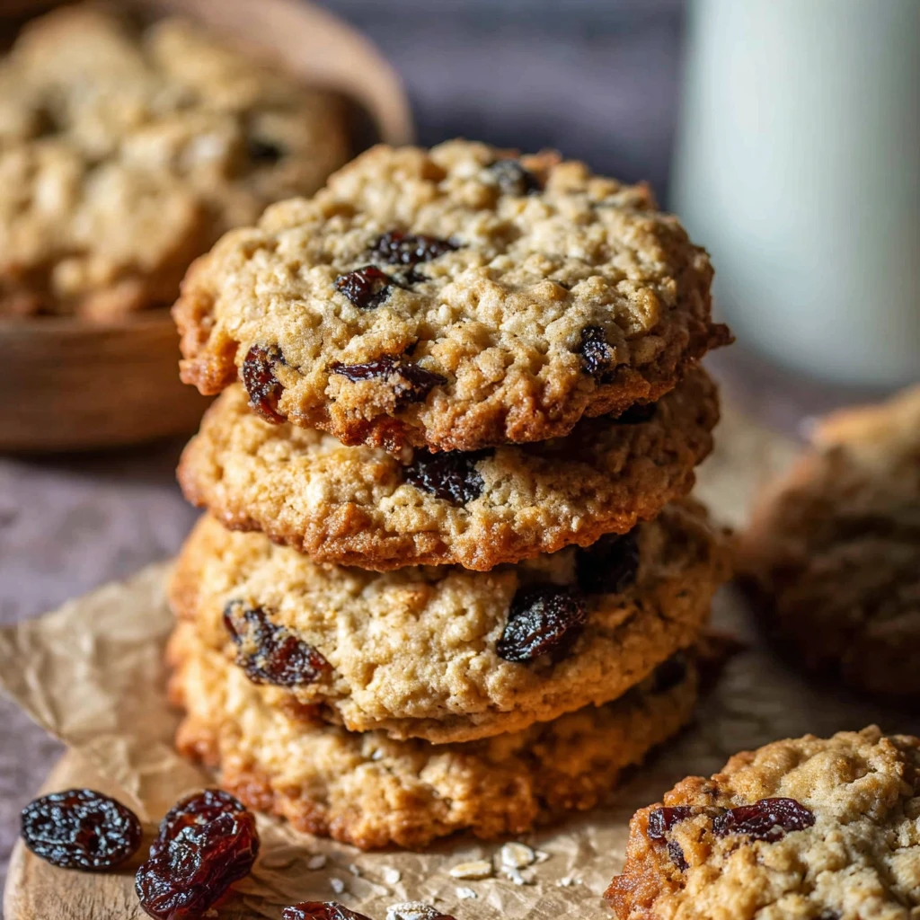 Brown Butter Sourdough Oatmeal Raisin Cookies