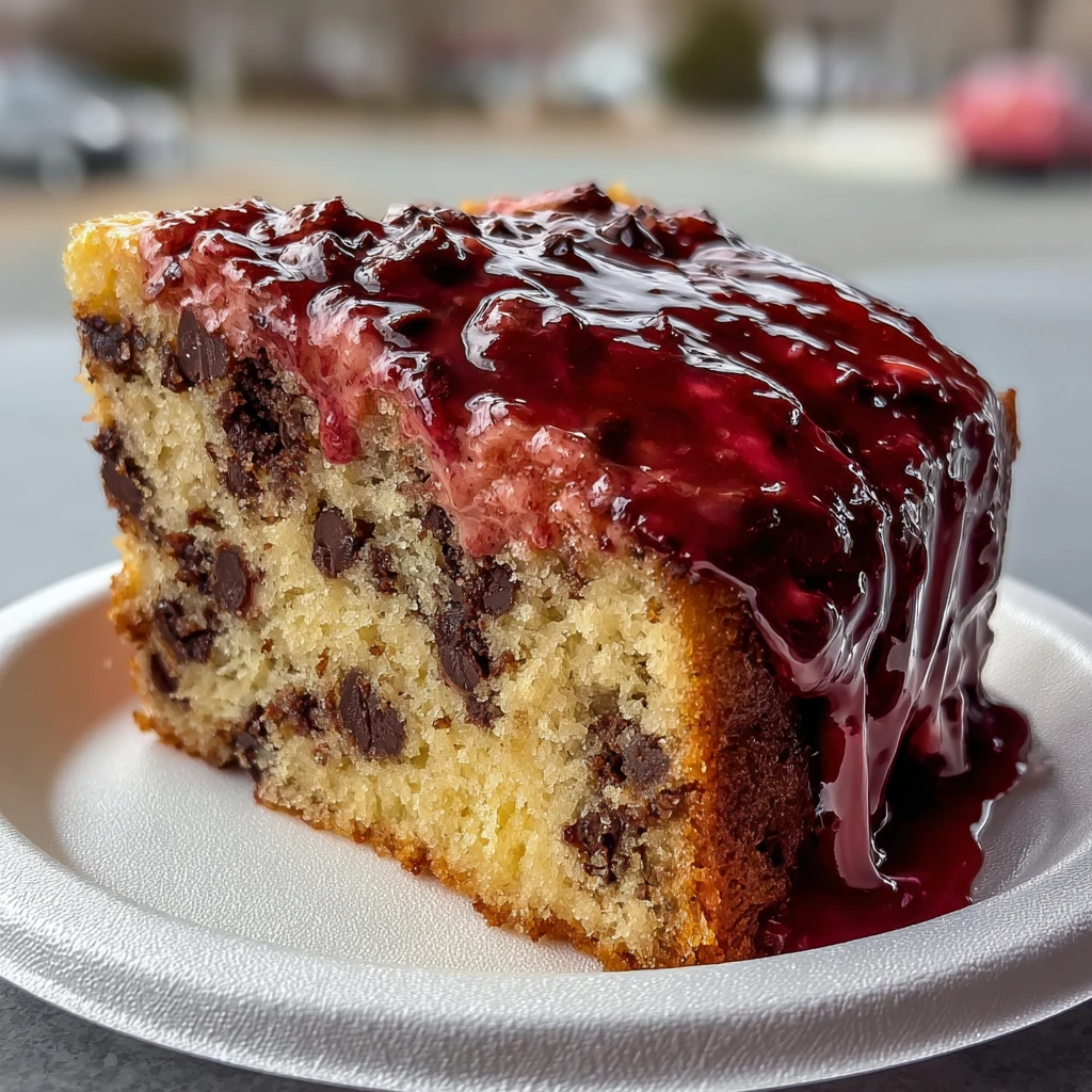 Chocolate Chip Cake Glossy Fudge Frosting Bakerystyle Bliss