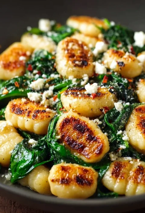 Creamy Gnocchi Spinach Feta