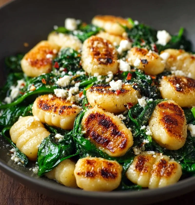 Creamy Gnocchi Spinach Feta
