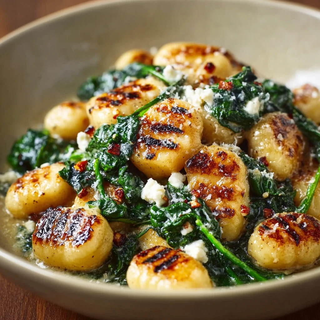 Creamy Gnocchi Spinach Feta