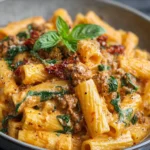 One-Pot Creamy Beef Garlic Butter Pasta (30-Min Ground Beef Dinner)
