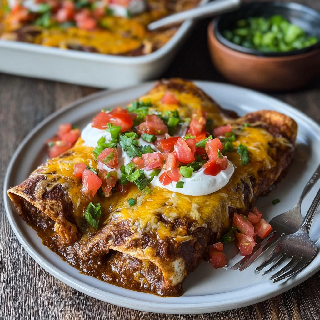 Beef Enchiladas Loaded Meat Cheese Red Sauce Melty
