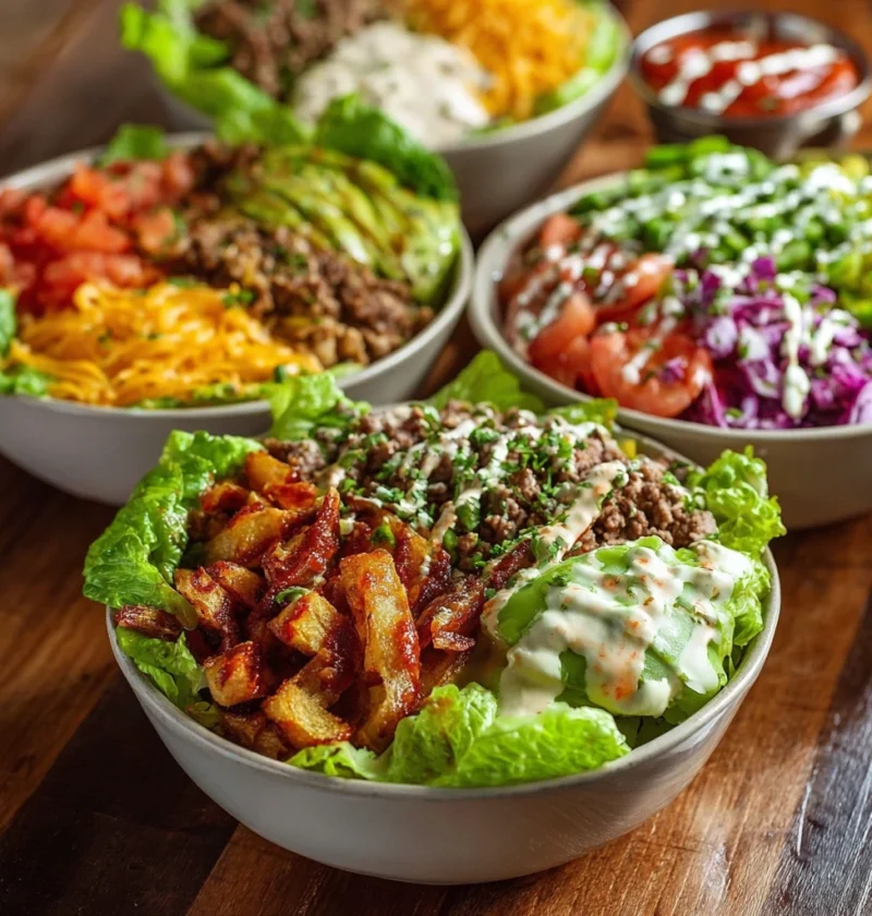 Burger Bowls Low Carb Cheeseburger Salad Special Sauce