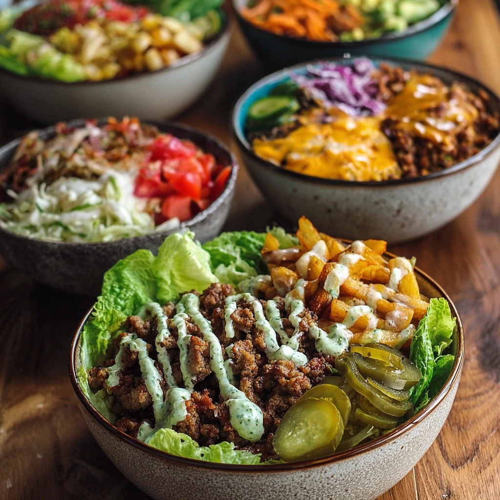 Burger Bowls Low Carb Cheeseburger Salad Special Sauce