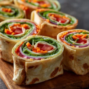 Fresh Vegetable Tortilla Roll Ups Recipe