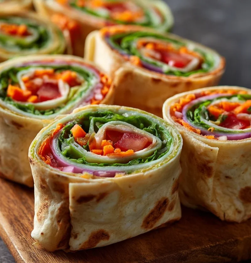 Fresh Vegetable Tortilla Roll Ups Recipe