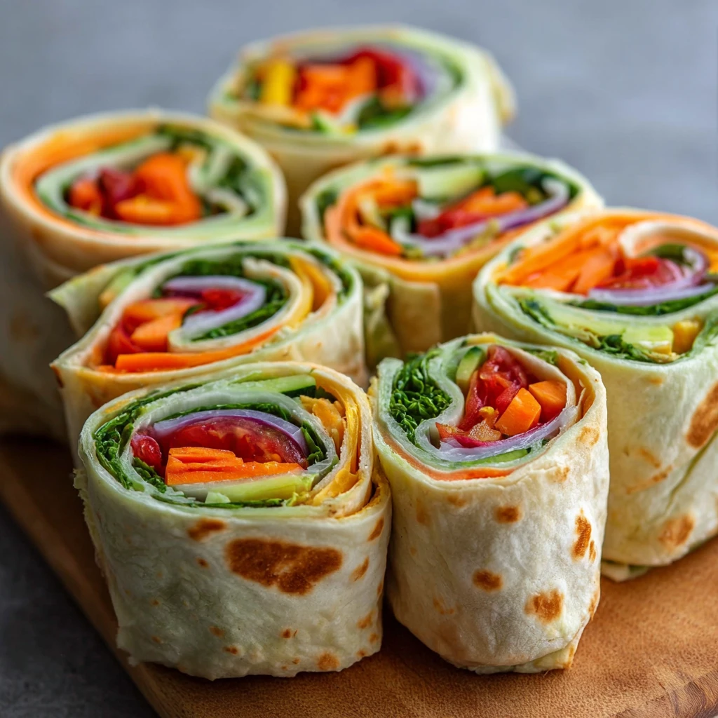 Fresh Vegetable Tortilla Roll Ups Recipe