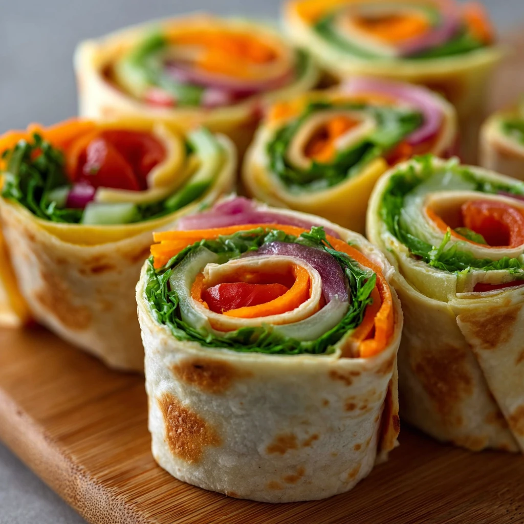 Fresh Vegetable Tortilla Roll Ups Recipe