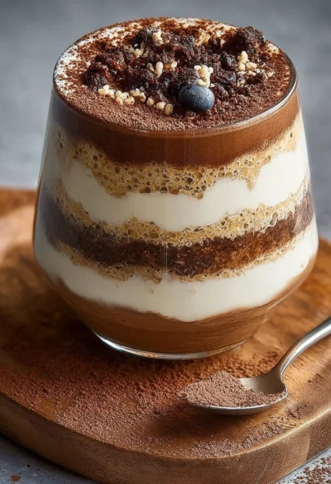 High Protein Tiramisu Overnight Oats