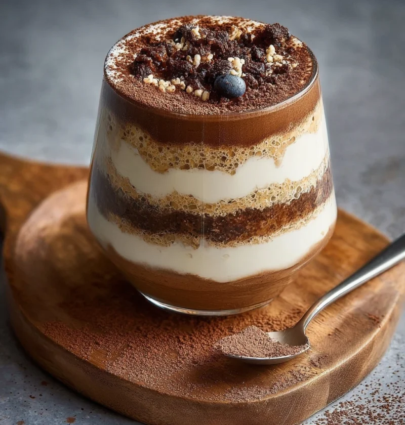 High Protein Tiramisu Overnight Oats