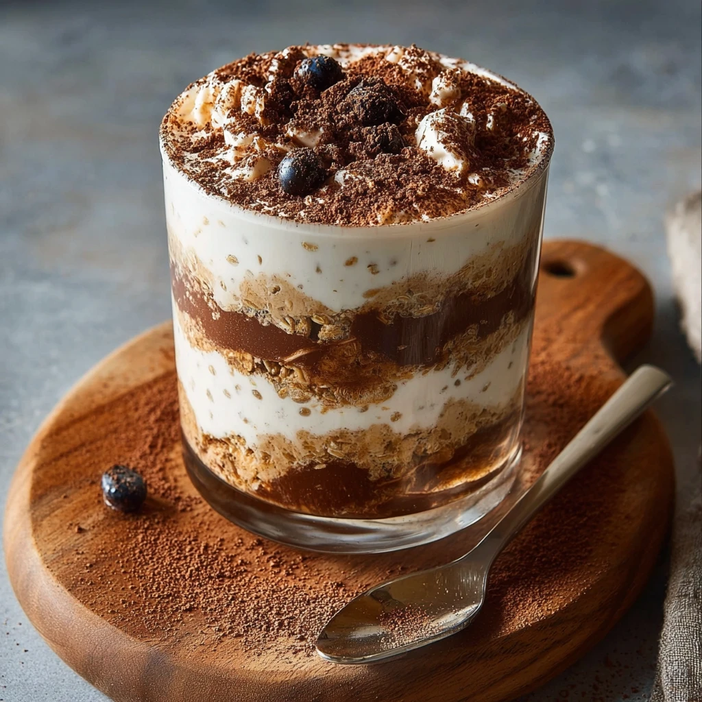 High Protein Tiramisu Overnight Oats