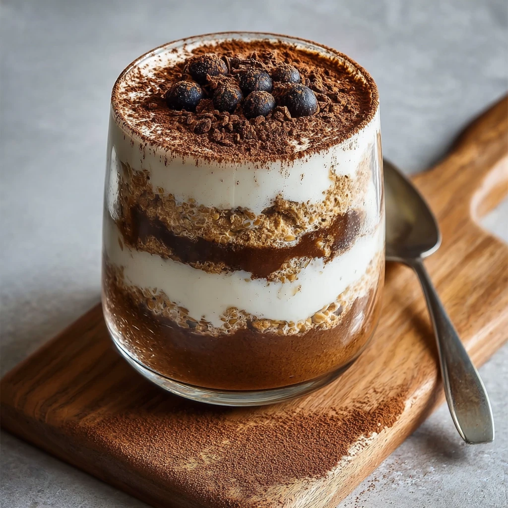 High Protein Tiramisu Overnight Oats