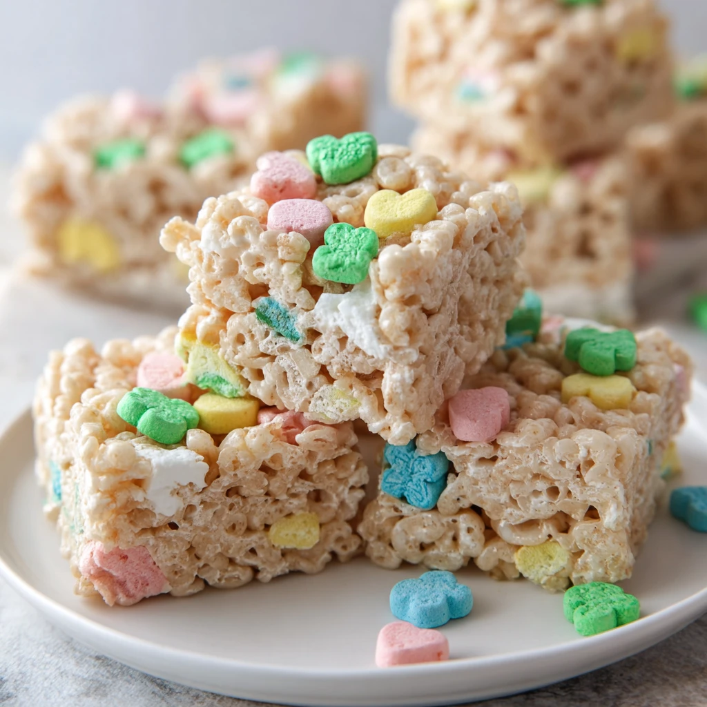 Lucky Charms Marshmallow Rice Krispie Treats 4ingredient Patricks
