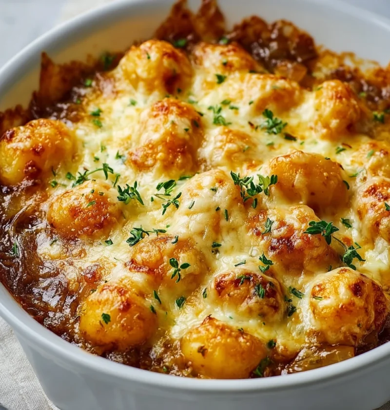 Mouthwatering Baked French Onion Gnocchi