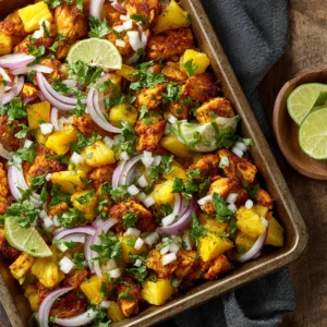 One Pan Chicken and Pineapple Tacos