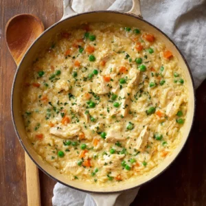 One-Pot Creamy Chicken and Rice Casserole