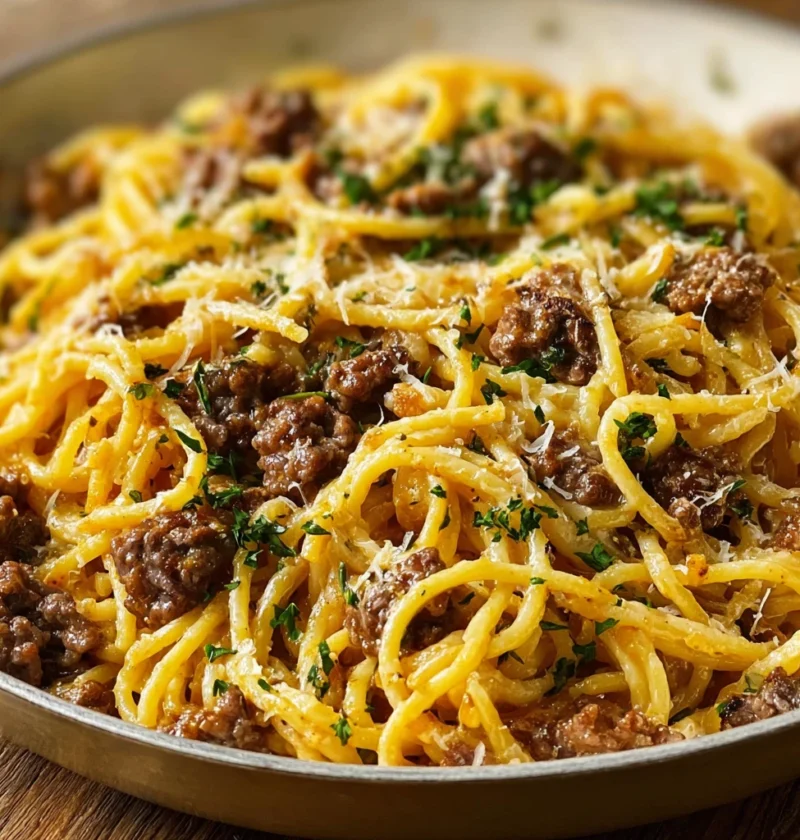 Onepot Creamy Beef Garlic Butter Pasta 30min Ground