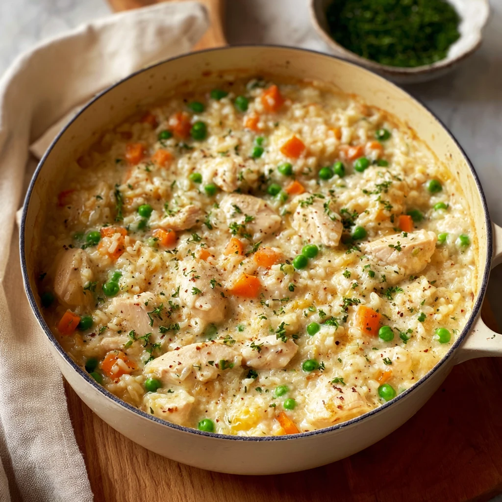 Onepot Creamy Chicken Rice Casserole