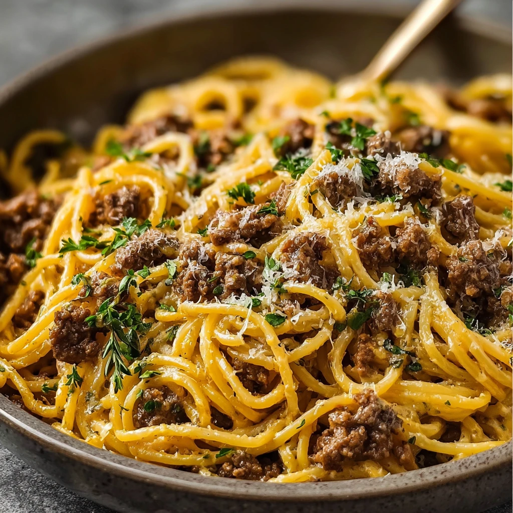 Onepot Creamy Beef Garlic Butter Pasta 30min Ground