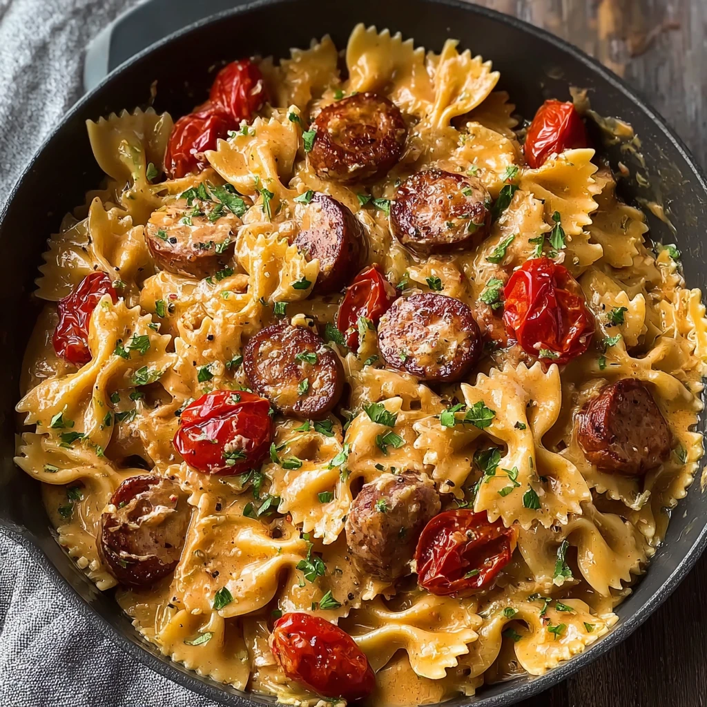 One Pot Creamy Cajun Sausage Pasta Spicy Andouille