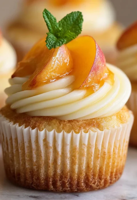 Peach Honey Cheesecake Cupcakes Creamy Fruity Naturally Sweet