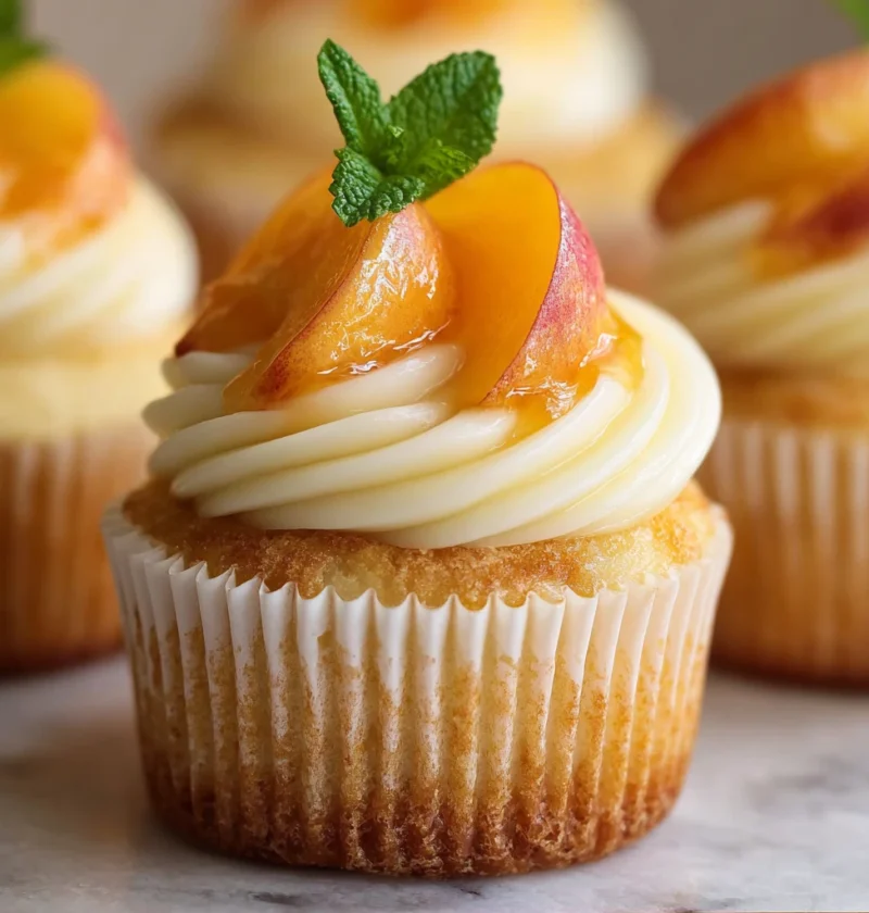 Peach Honey Cheesecake Cupcakes Creamy Fruity Naturally Sweet