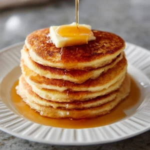 Sourdough Discard Pancakes with Maple Syrup