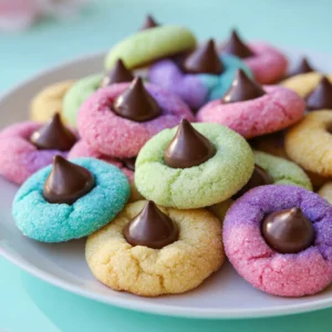 Spring Blossom Cookies (Colorful Sugar Kiss Cookies)
