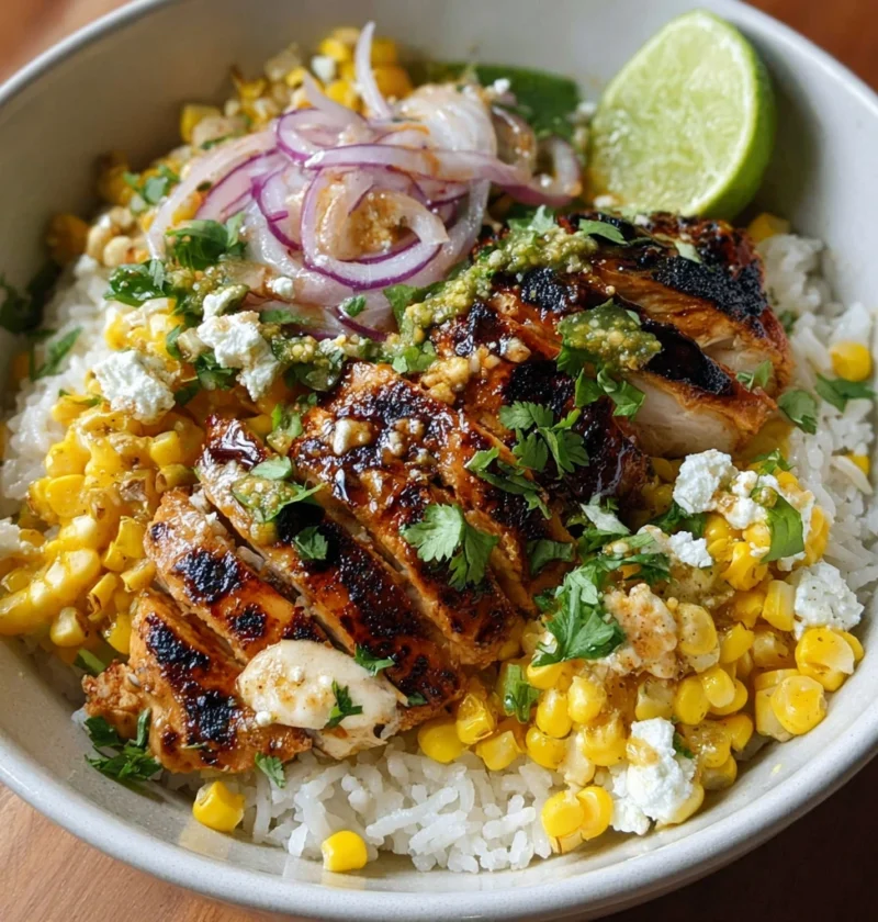 Street Corn Chicken Rice Bowl