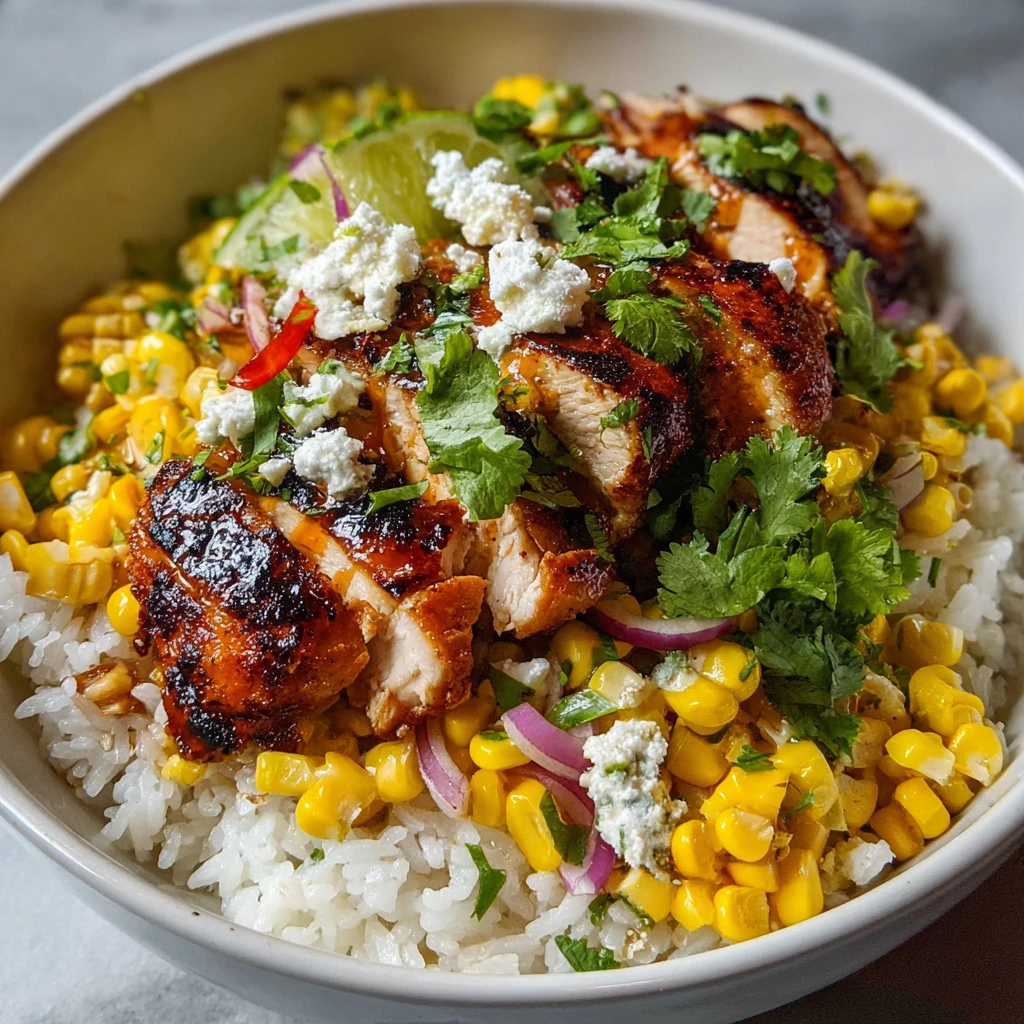 Street Corn Chicken Rice Bowl