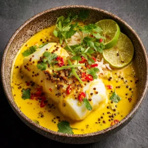 Yellow Curry Poached Cod: A 20-Minute Thai-Inspired Delight