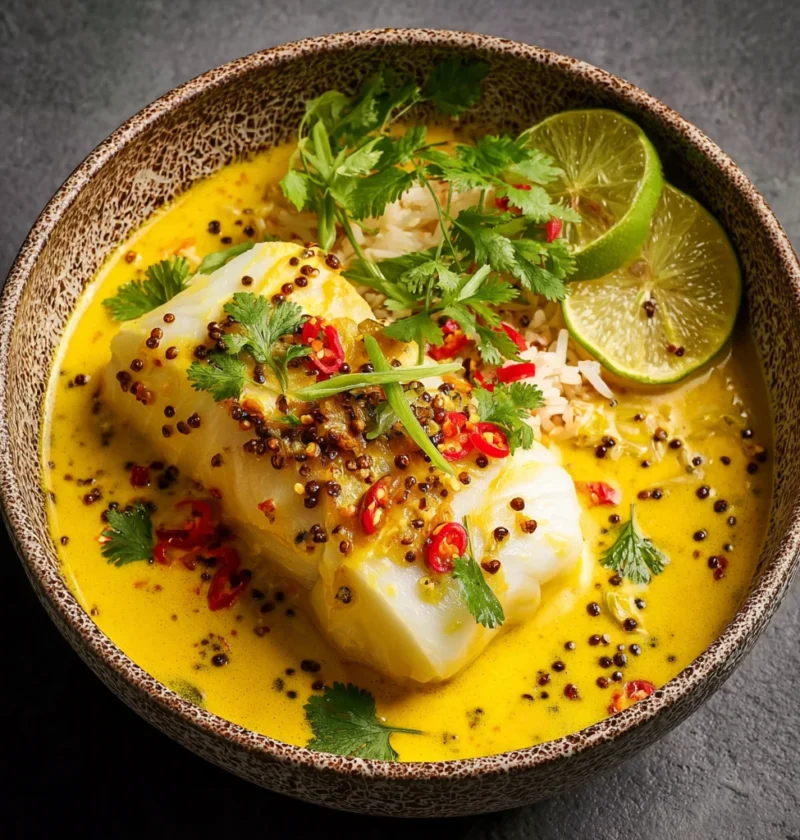 Yellow Curry Poached Cod 20minute Thaiinspired Delight
