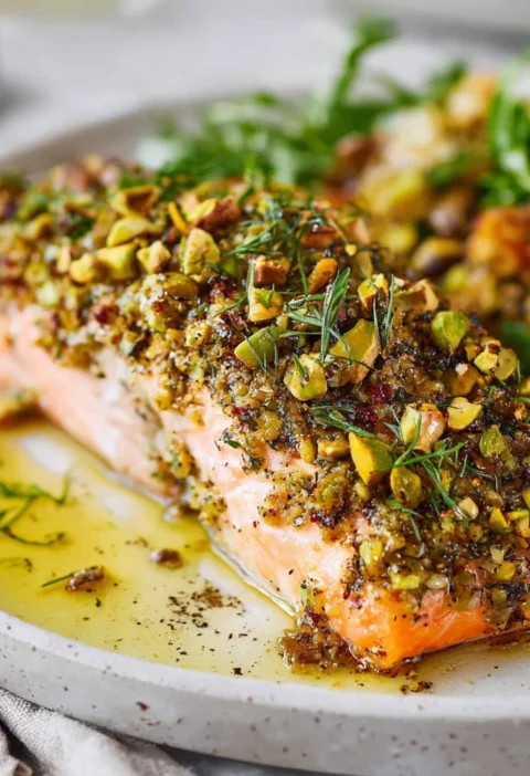 Air Fryer Pistachio Crusted Salmon
