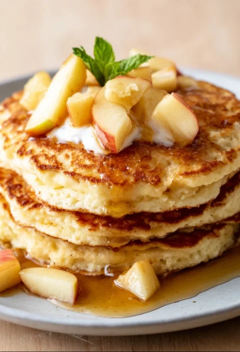 Apple Yogurt Pancakes Recipe Image