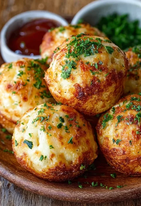 Cheese Stuffed Garlic Bread Balls Recipe