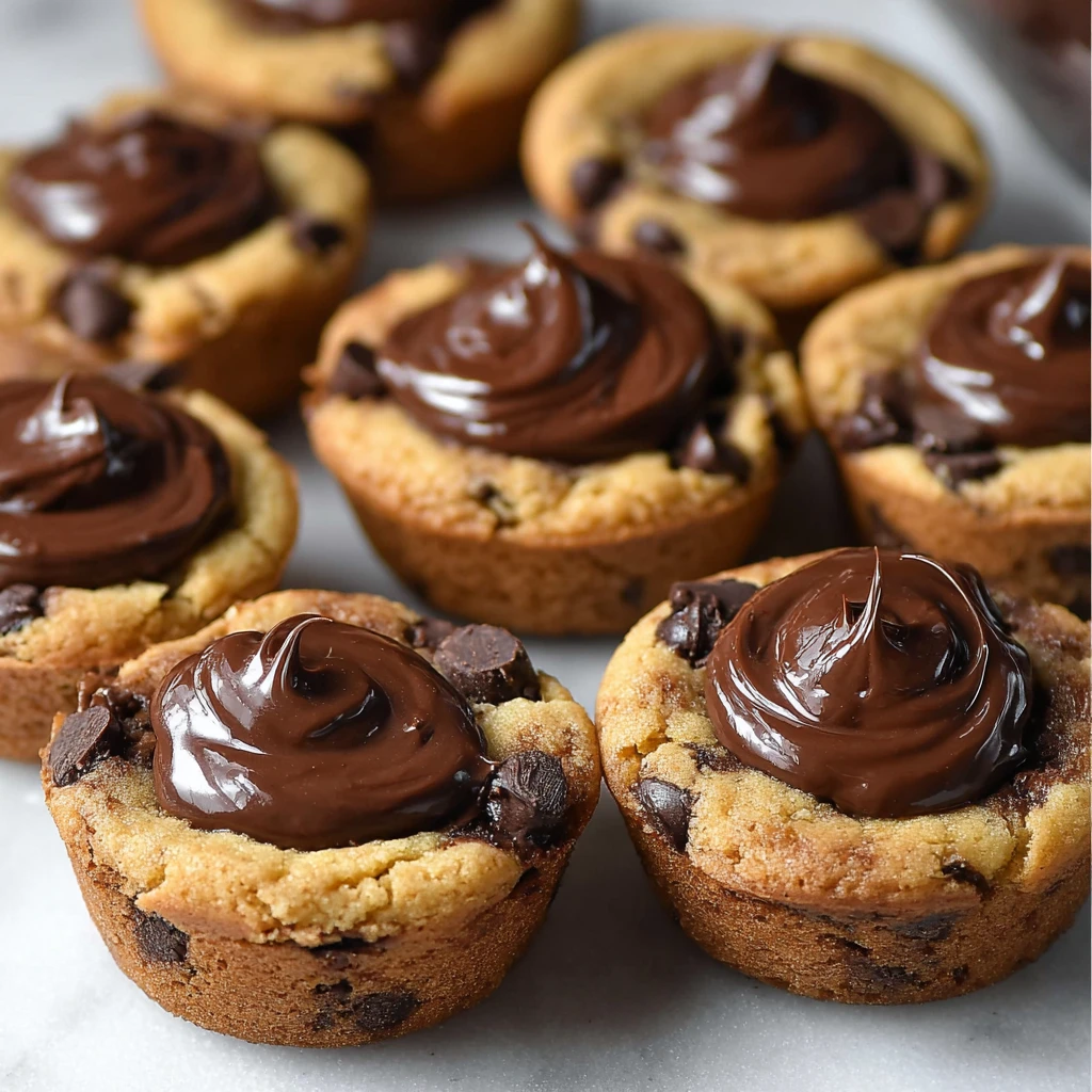 Chocolate Chip Cookie Cups with Nutella