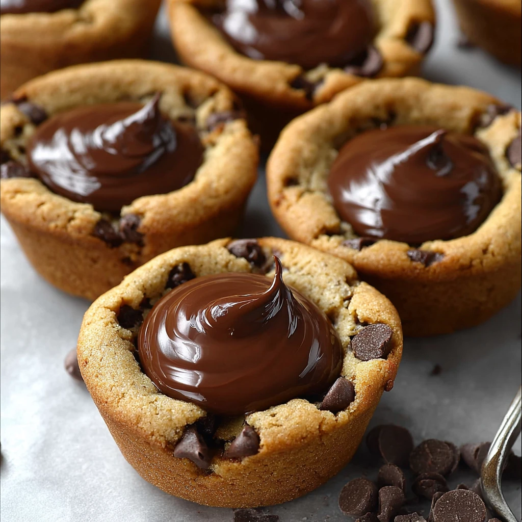 Chocolate Chip Cookie Cups Nutella