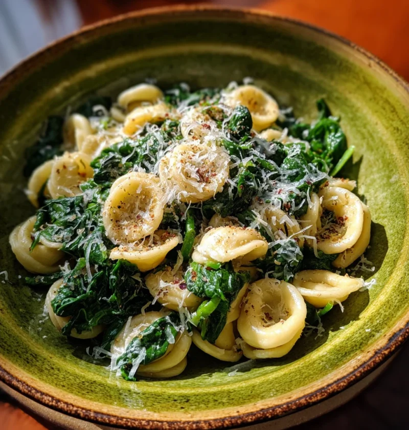 Creamy Orecchiette Spinach Pasta Weeknight Dinner
