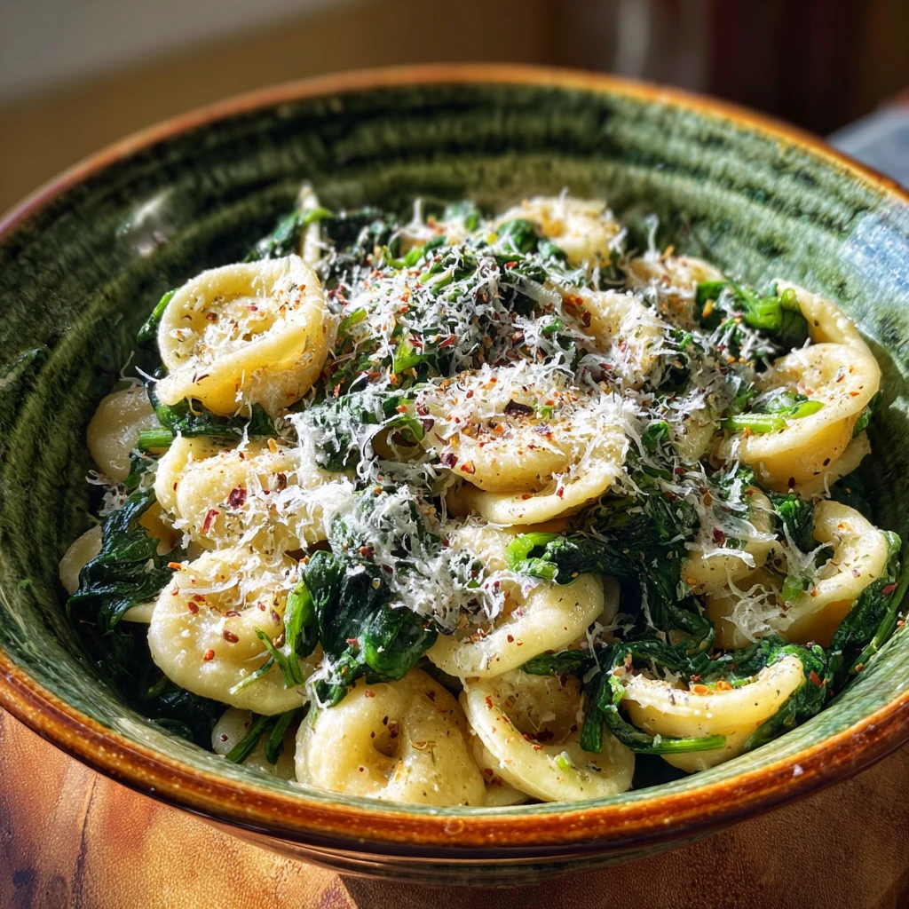 Creamy Orecchiette Spinach Pasta Weeknight Dinner