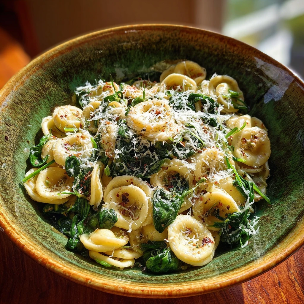 Creamy Orecchiette Spinach Pasta Weeknight Dinner