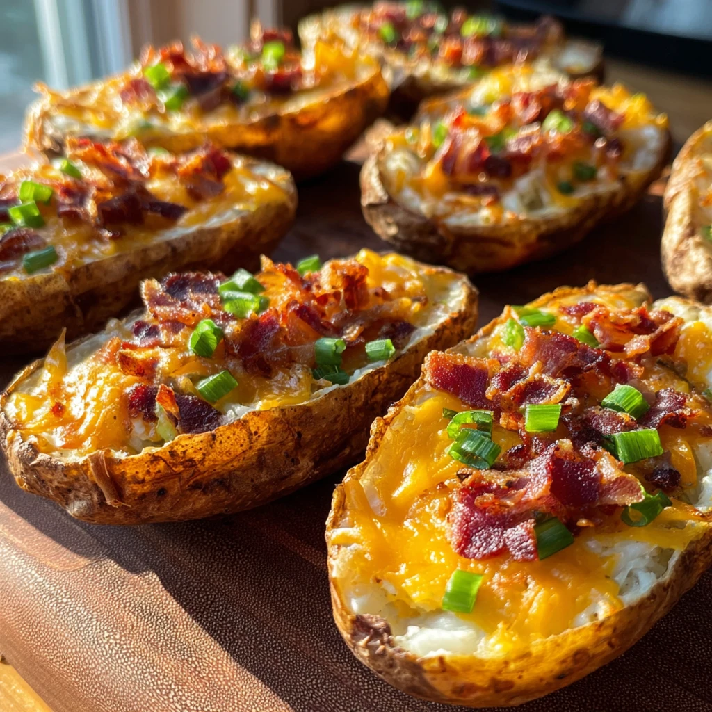 Crispy Potato Skins Loaded Game Day Appetizer