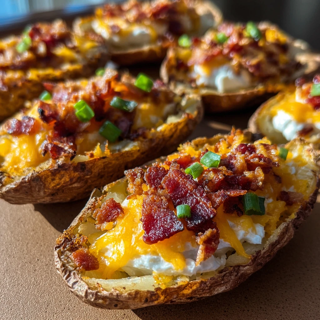 Crispy Potato Skins Loaded Game Day Appetizer