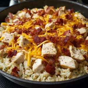 Discover the One-Pan Cheesy Bacon Ranch Chicken and Rice Skillet Recipe You’ll Love