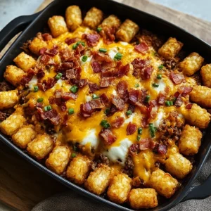 Indulge in the Ultimate Bacon Cheeseburger Tater Tot Casserole Recipe