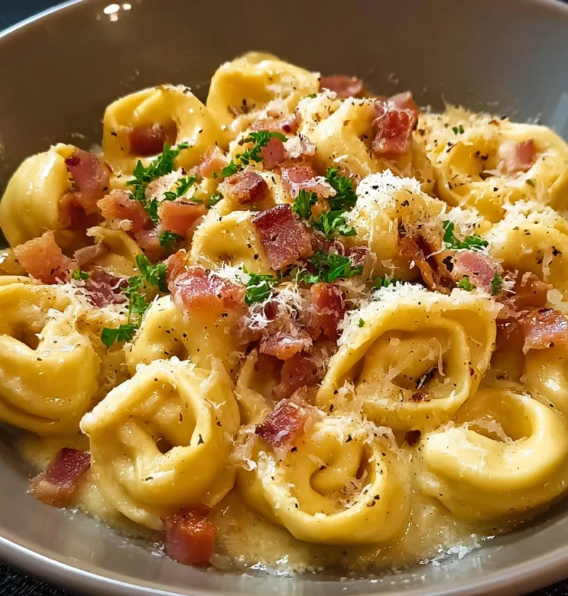 Indulge Tortellini Carbonara Creamy Delicious Delight