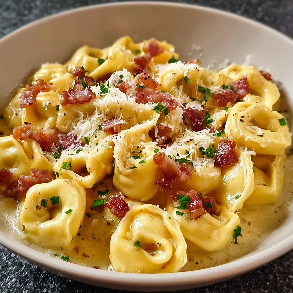 Indulge Tortellini Carbonara Creamy Delicious Delight